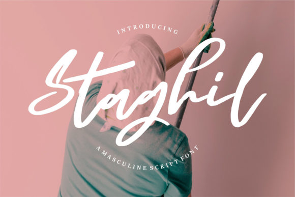 Staghil Script: A Masculine Script Font for Editorial Elegance